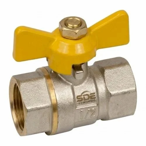 SDE Forged Brass Ball Valve with Butterfly Handle (Female x Female - FxF)
